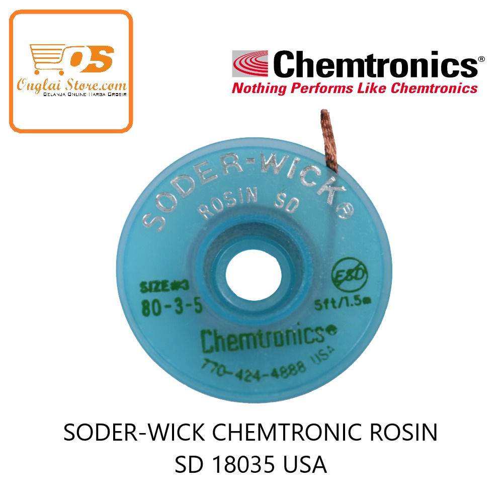 SOLDER WICK CHEMTRONIC ROSIN SD 18035 USA ORIGINAL